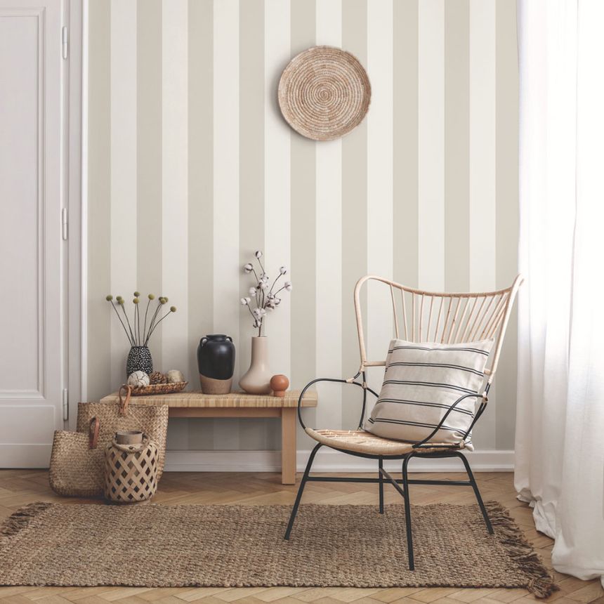 Vliesová tapeta na zeď, šedá, pruhy, 9814-3, Essential Stripes, Ichwallcoverings   ROZBALENO