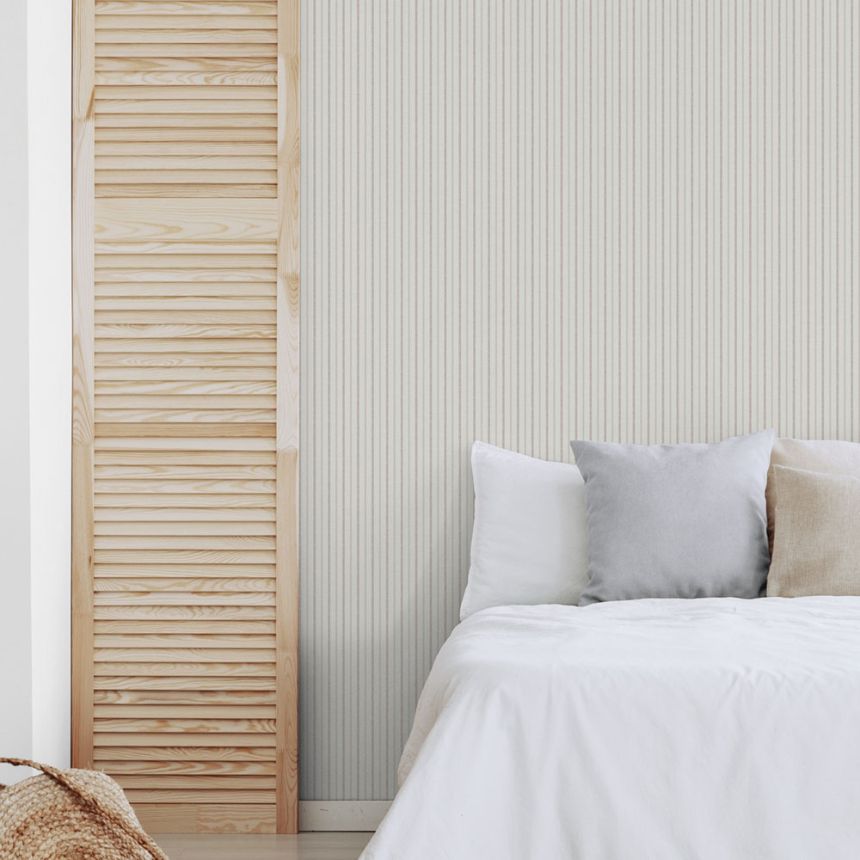 Vliesová tapeta na zeď, červeno-bílá, pruhy, 9818-4, Essential Stripes, Ichwallcoverings   ROZBALENO