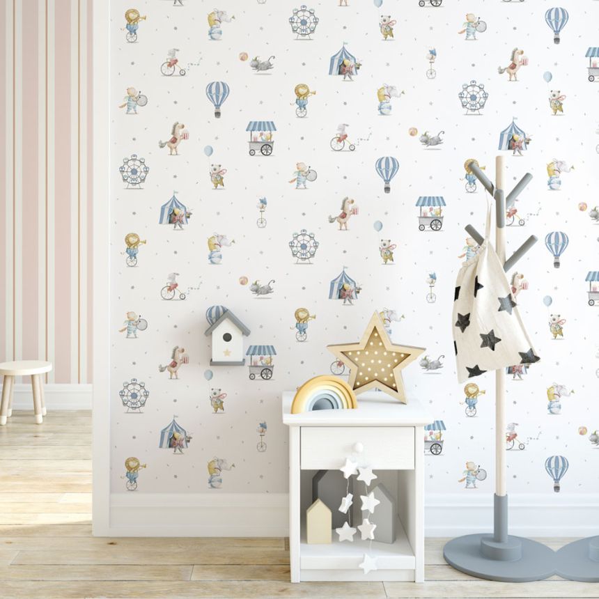 Dětská vliesová tapeta se zvířátky, 971-2, Mika, Ichwallcoverings   ROZBALENO