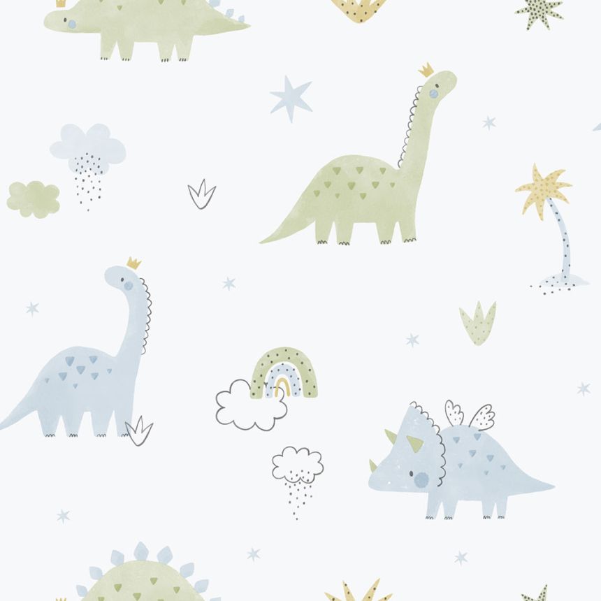 Dětská vliesová tapeta na zeď, modro-zelená, dinosauři, 283-2, Enzo, Ichwallcoverings   ROZBALENO
