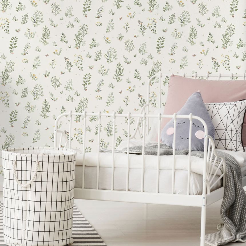 Vliesová tapeta s rostlinami a ptáčky, 973-1, Mika, Ichwallcoverings   ROZBALENO