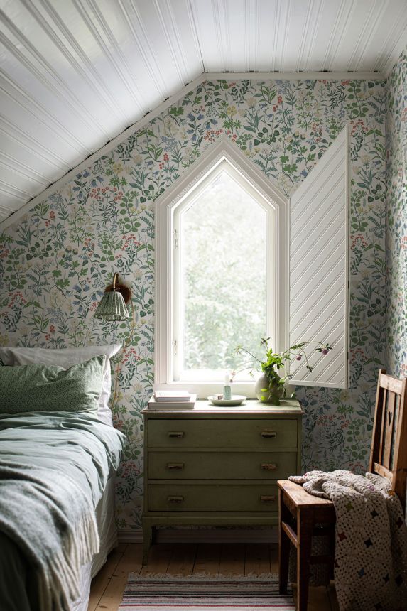 Vliesová tapeta na zeď, bílá, luční květiny, 4180, Alla Tiders Hus, Icons, Borastapeter   ROZBALENO