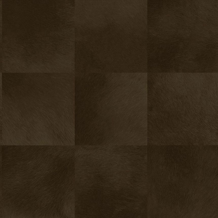 Vliesová tapeta hnědá, čtvercový vzor imitace kožešiny 347798, Luxury Skins, Origin