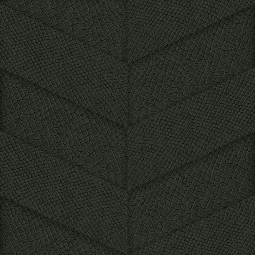 Tmavě zelená vliesová tapeta, parketový vzor kůže 347796, Luxury Skins, Origin