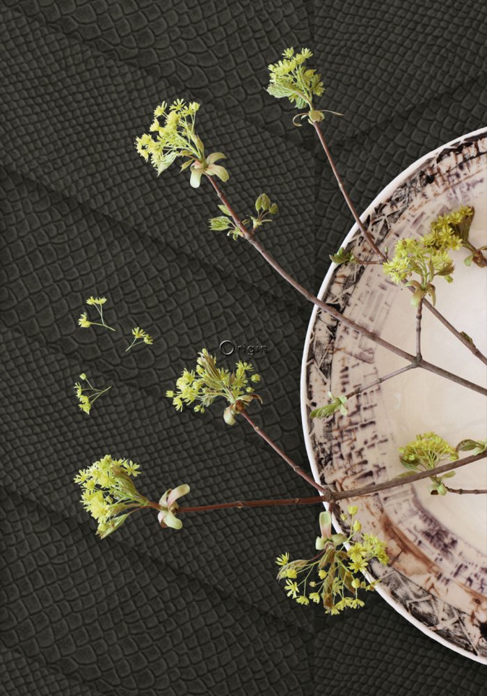 Vliesová tapeta černá, parketový vzor kůže 347795, Luxury Skins, Origin