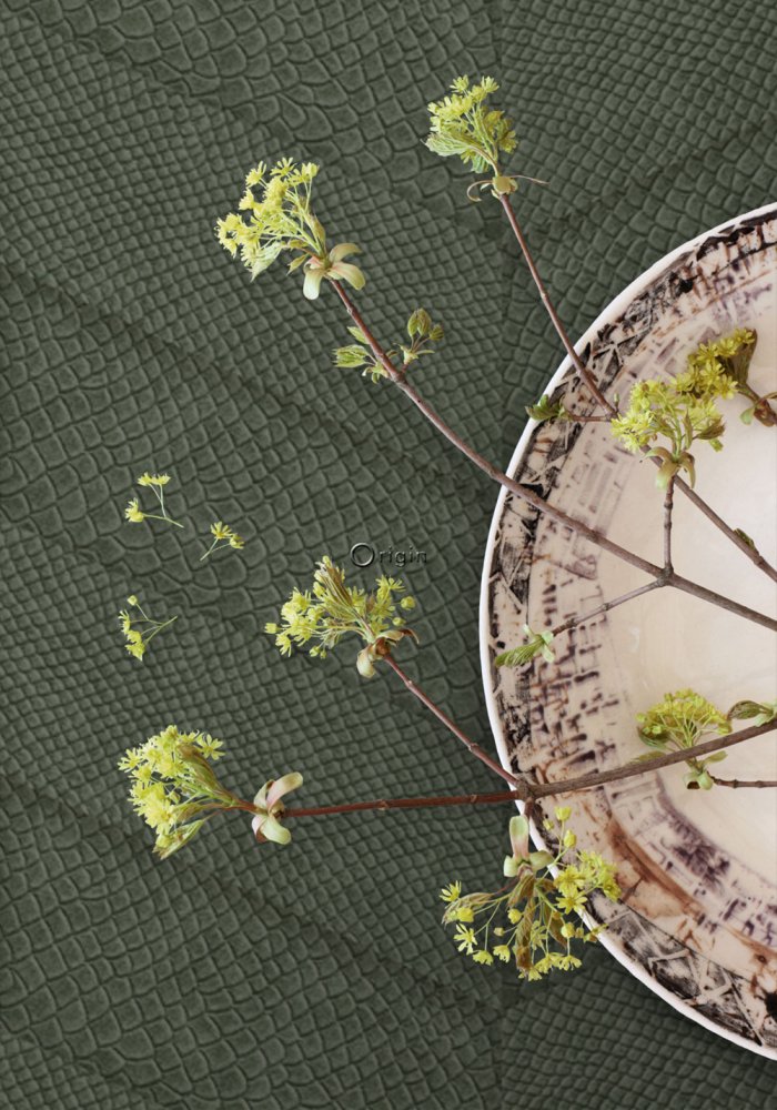 Vliesová tapeta na zeď zelená, parketový vzor kůže 347793, Luxury Skins, Origin