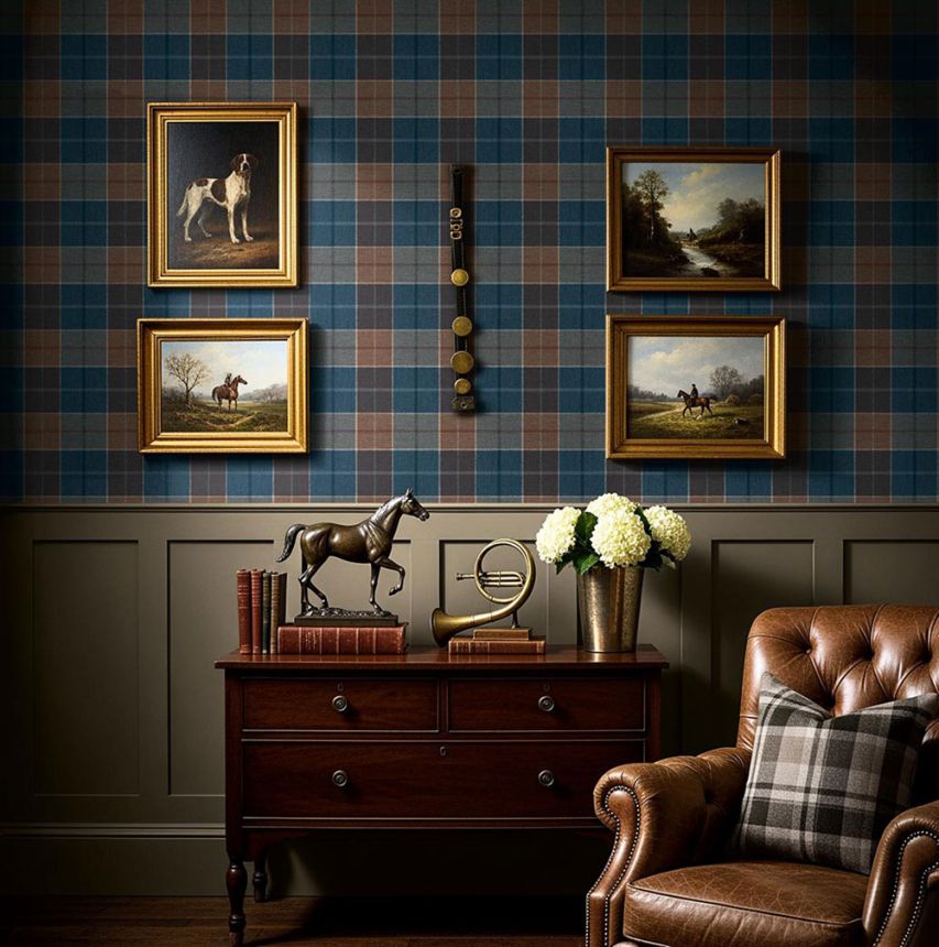Tapeta Melrose, modro-hnědá, CA10512, Carl Robinson Edition 24 The Highlands