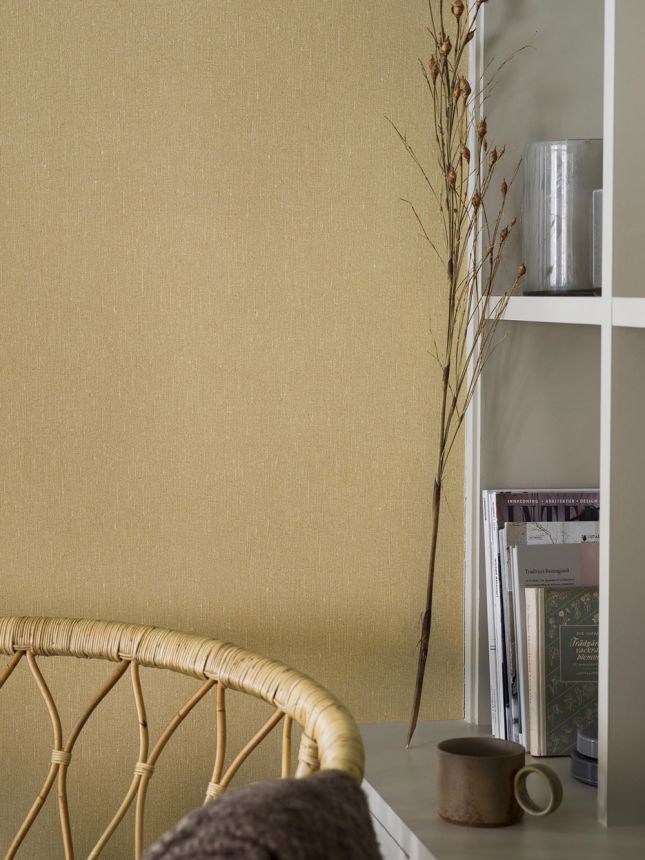 Vliesová tapeta na zeď, světle žlutá, Imitace látky, 4343, Linen, Borastapeter