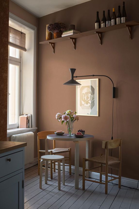Vliesová tapeta na zeď, červeno-hnědá, Imitace látky, 4345, Linen, Borastapeter