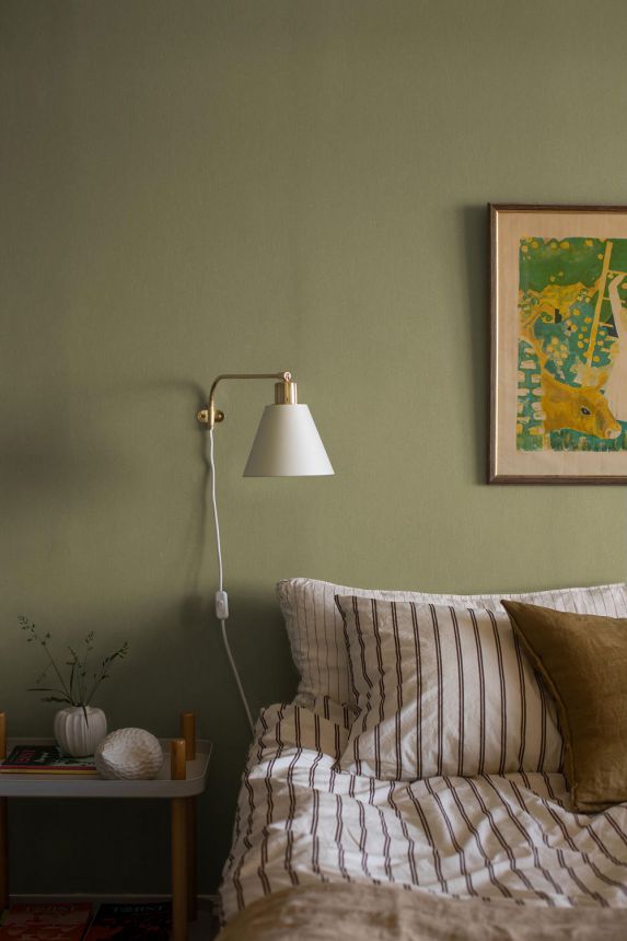 Vliesová tapeta na zeď, žluto-zelená (olivová), Imitace látky, 4348, Linen, Borastapeter