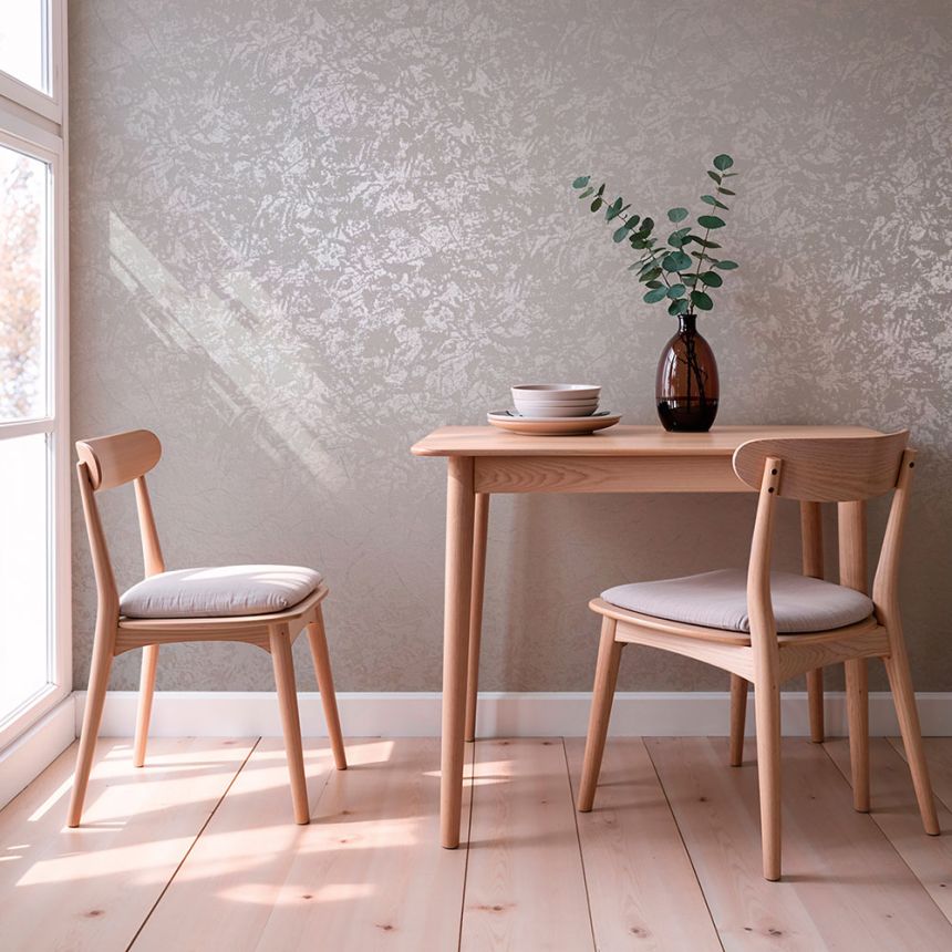 Luxusní vliesová tapeta na zeď, béžová, Imitace omítky, 82597, Pia, Novamur
