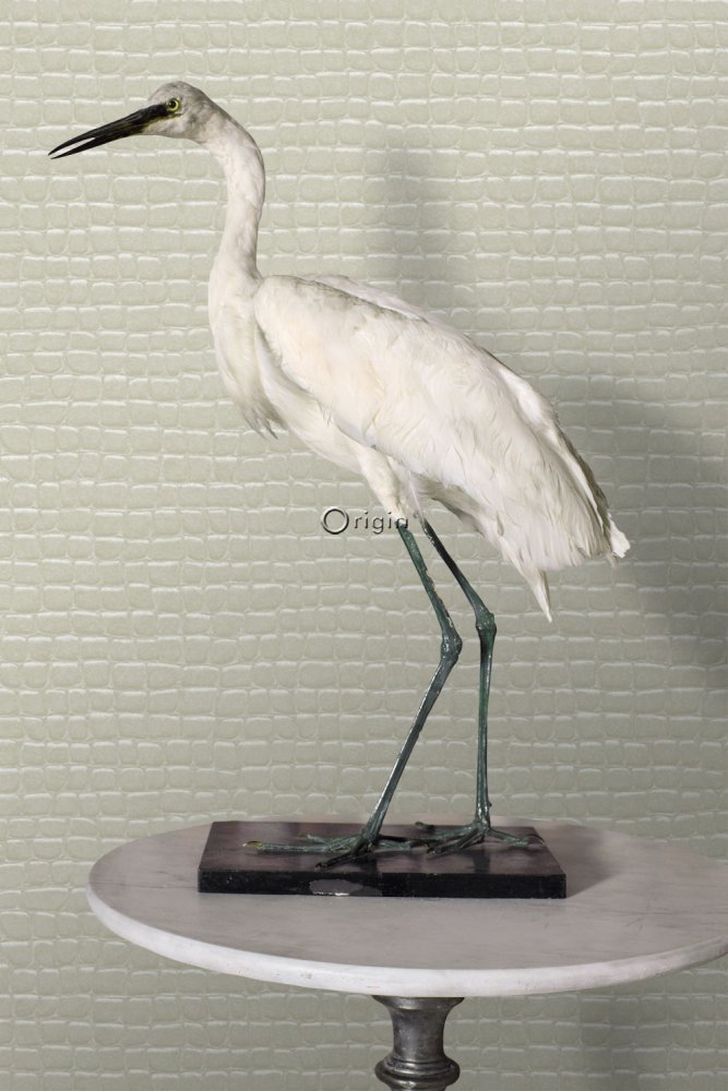 Šedobéžová vliesová tapeta, imitace krokodýlí kůže 347777, Luxury Skins, Origin