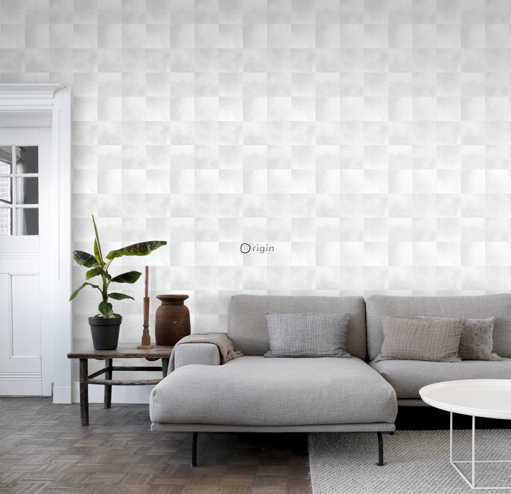 Vliesova tapeta, čtvercový vzor imitace šedobílé kožešiny 347485, Luxury Skins, Origin