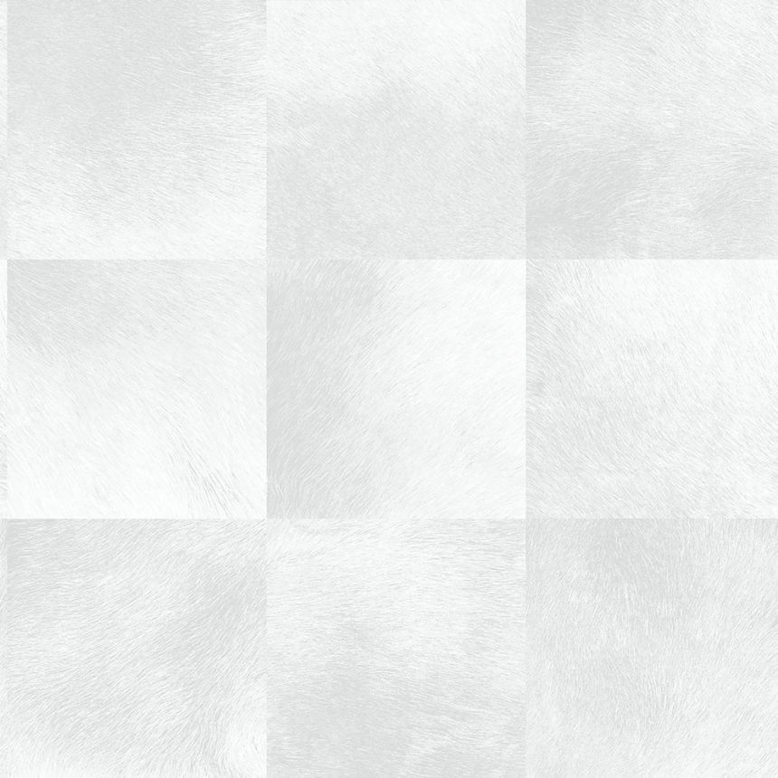 Vliesova tapeta, čtvercový vzor imitace šedobílé kožešiny 347485, Luxury Skins, Origin