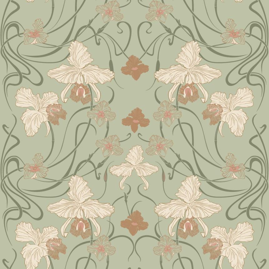 Tapeta s květinami, zelená, 139667, Floral Fever, Esta Home