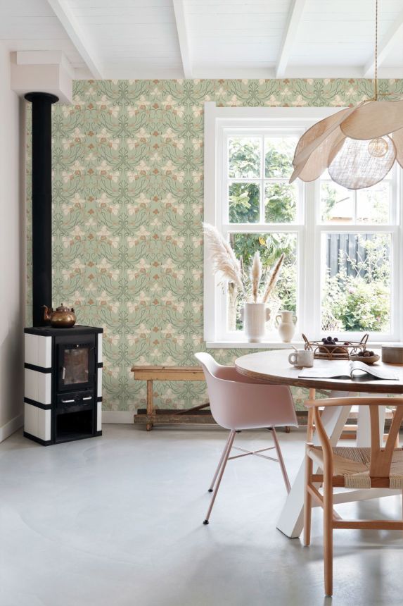 Tapeta s květinami, zelená, 139667, Floral Fever, Esta Home