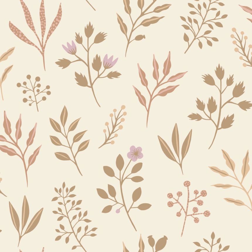 Dětská tapeta s listy,  139738, Floral Fever, Esta Home