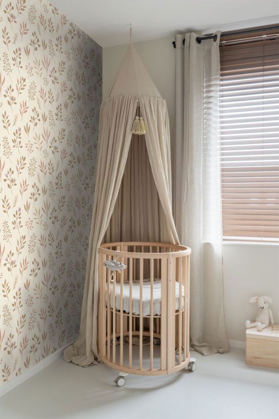 Dětská tapeta s listy,  139738, Floral Fever, Esta Home