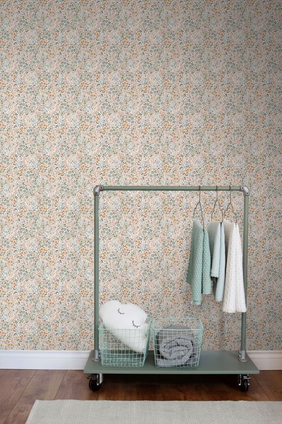 Květinová tapeta, zelená, 139837, Floral Fever, Esta Home