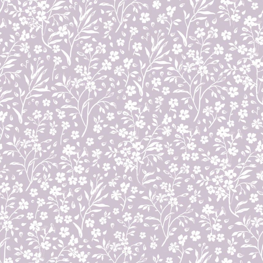 Tapeta s drobnými květinami, fialová, 139883, Floral Fever, Esta Home