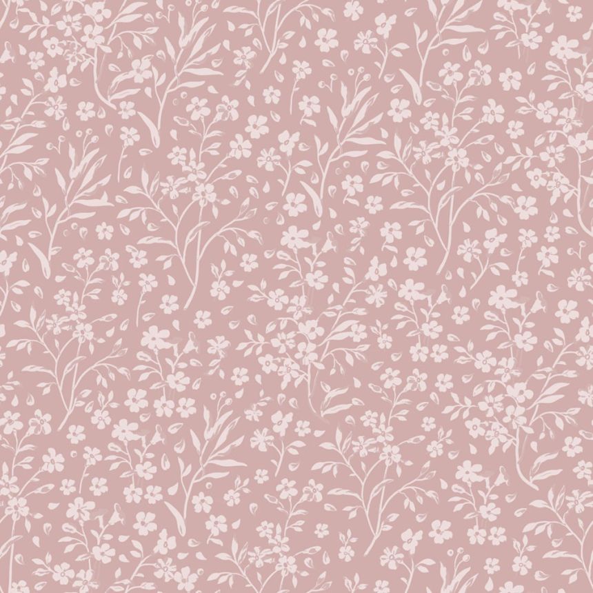 Tapeta s drobnými květinami, starorůžová, 139884, Floral Fever, Esta Home