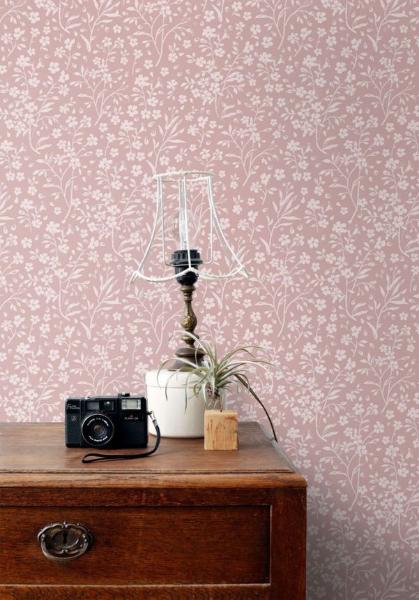 Tapeta s drobnými květinami, starorůžová, 139884, Floral Fever, Esta Home