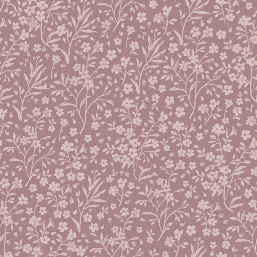 Tapeta s drobnými květinami, béžovo-růžová (pudrová), 131133, Floral Fever, Esta Home
