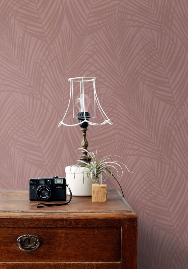 Tapeta s palmovými listy, starorůžová, 131220, Floral Fever, Esta Home