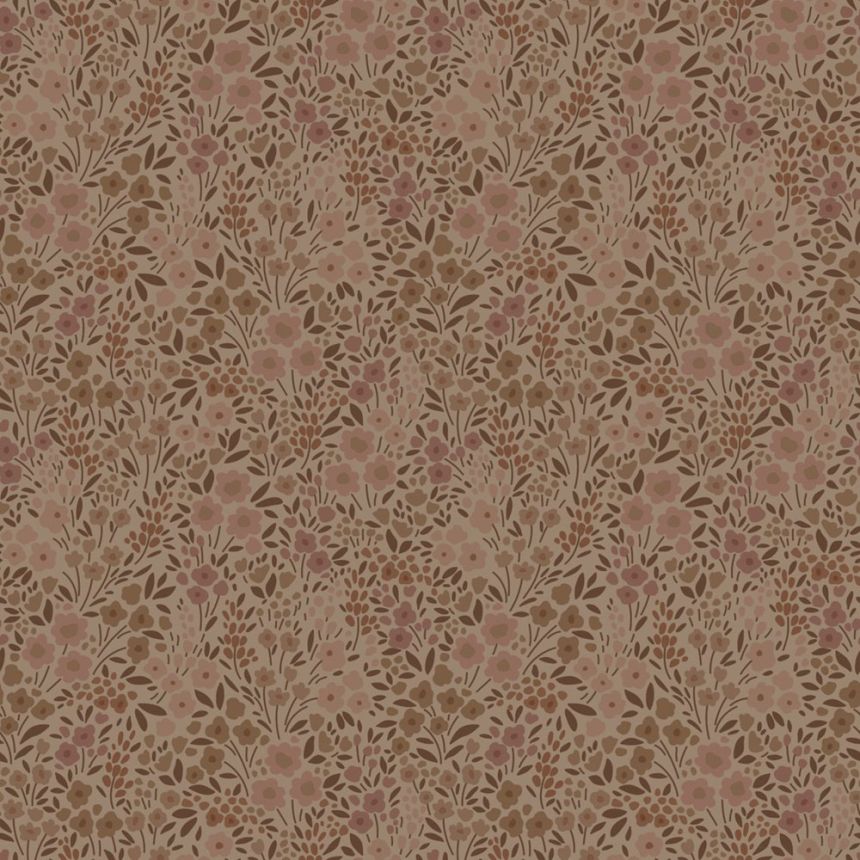 Květinová tapeta, růžovo-hnědá (Terracotta), 131231, Floral Fever, Esta Home