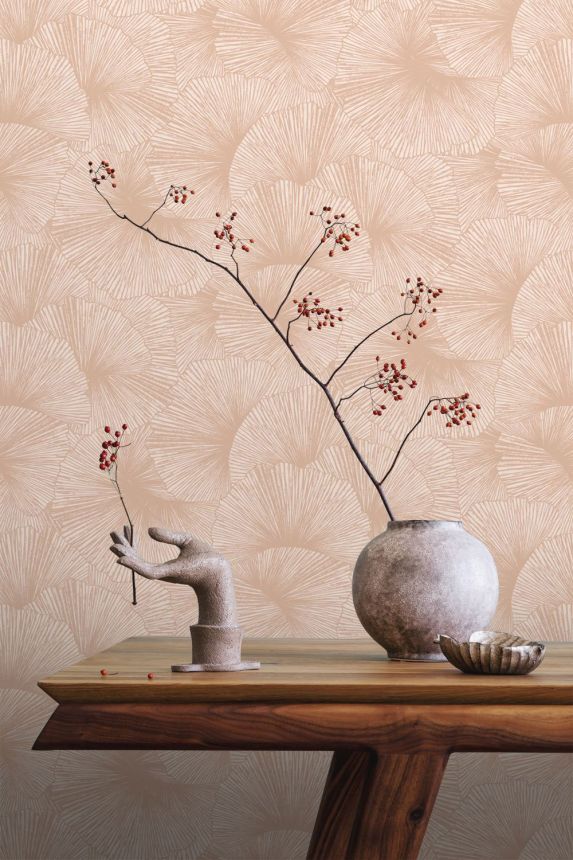 Tapeta s listy Gingka, starorůžová, 131397, Floral Fever, Esta Home