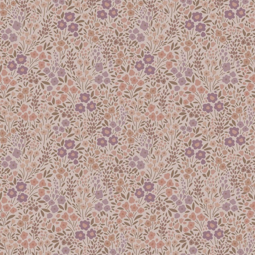 Květinová tapeta, purpurová fialová, 131458, Floral Fever, Esta Home