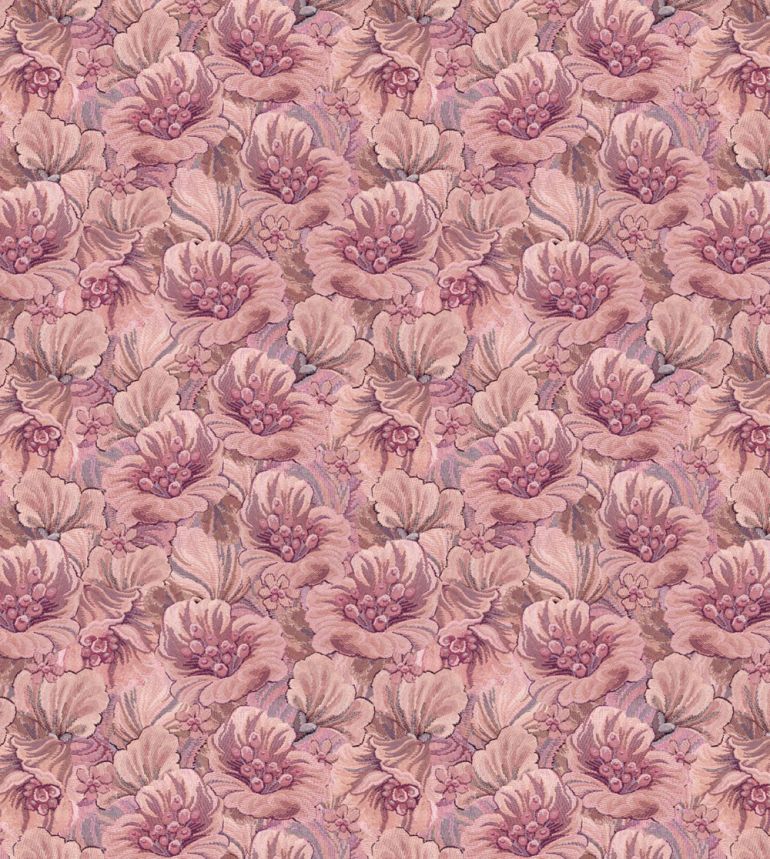 Obrazová tapeta s vyšívaným květinovým vzorem, růžová, fialová, 159532, Floral Fever, Esta Home