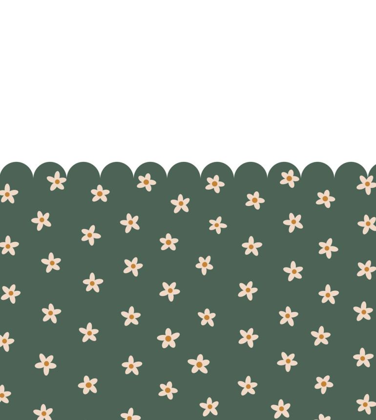 Dětská obrazová tapeta s kopretinami, bílo-zelená, 159596, Floral Fever, Esta Home
