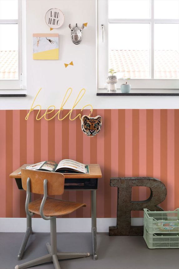 Tapeta s pruhy, růžová, červená, 139905, Color Pop, Esta Home