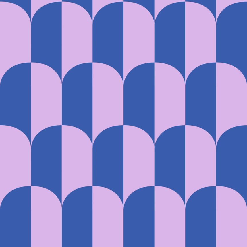 Tapeta s ArtDeco vzorem, modrá, růžová, 139983, Color Pop, Esta Home