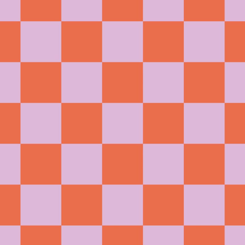Tapeta se šachovnicovým vzorem, červená, růžová, 130914, Color Pop, Esta Home