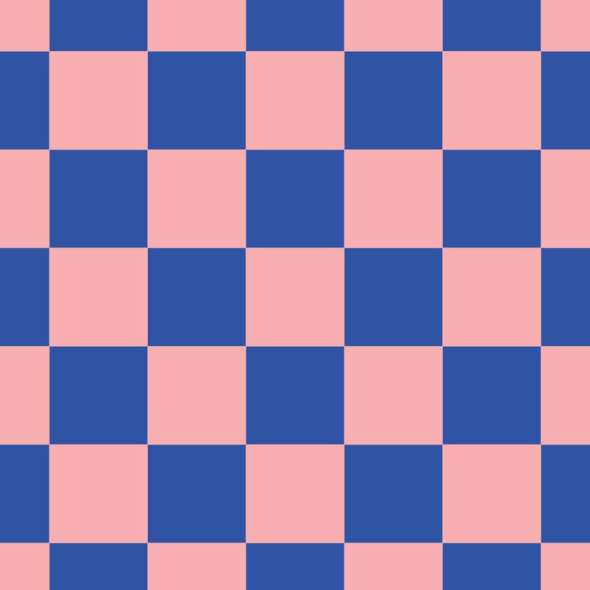 Tapeta se šachovnicovým vzorem, růžová, modrá, 130915, Color Pop, Esta Home