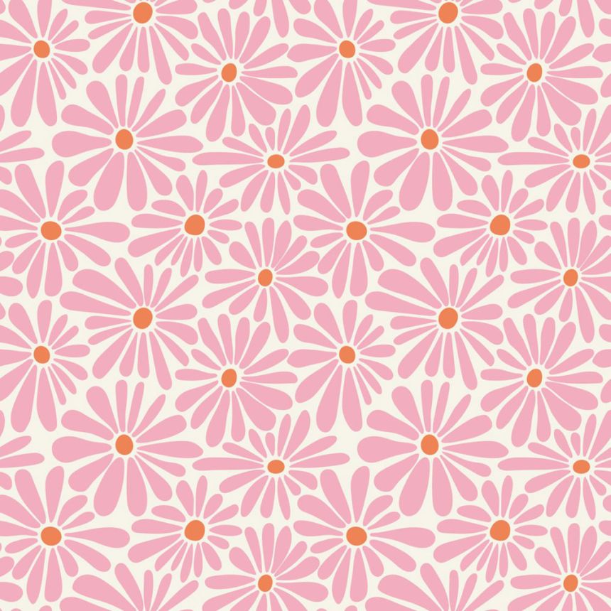 Květinová tapeta, růžová, bílá, 131149, Color Pop, Esta Home