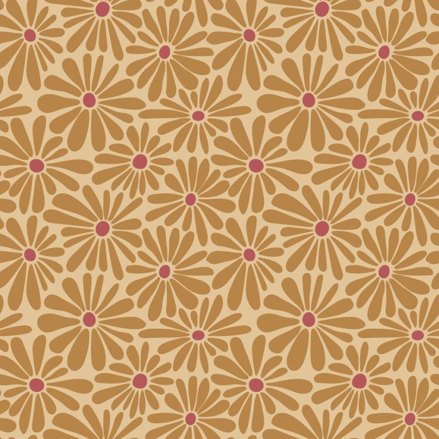 Květinová tapeta, hnědá, vínová, 131152, Color Pop, Esta Home