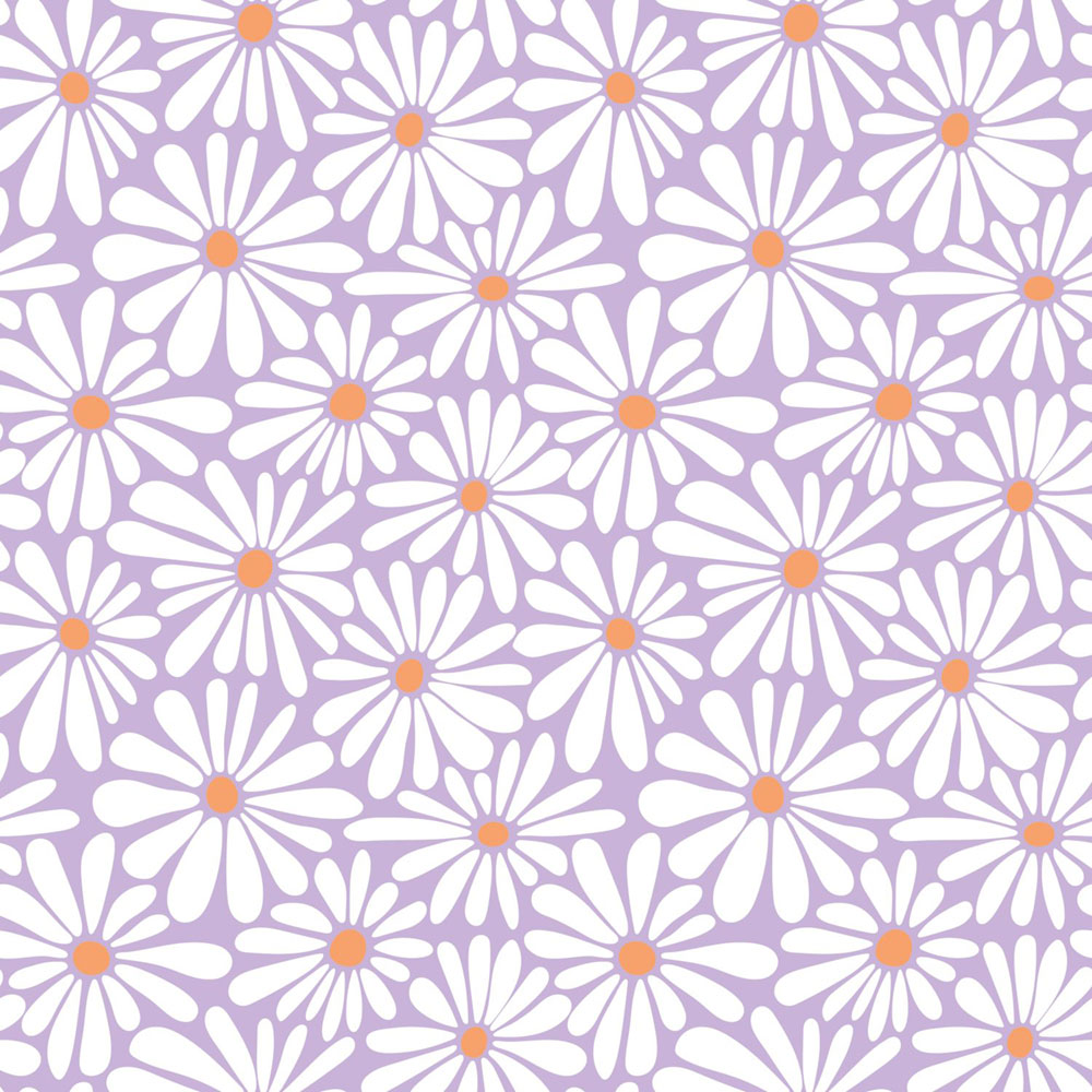 Květinová tapeta, bílá, fialová, 131153, Color Pop, Esta Home