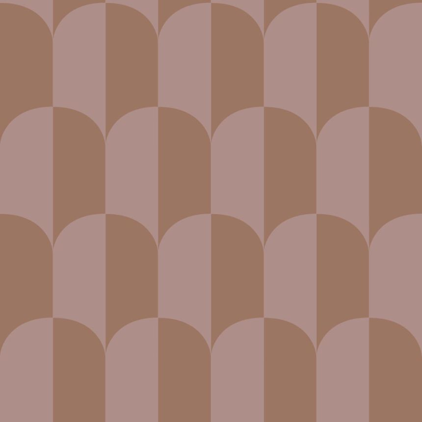 Tapeta s ArtDeco vzorem, hnědá, hnědo-fialová, 131235, Color Pop, Esta Home