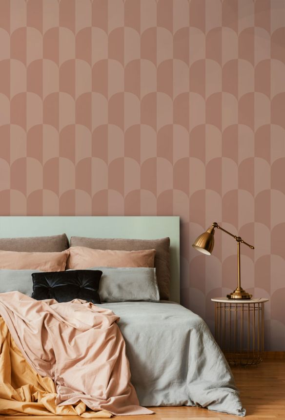 Tapeta s ArtDeco vzorem, červeno-hnědá, 131238, Color Pop, Esta Home