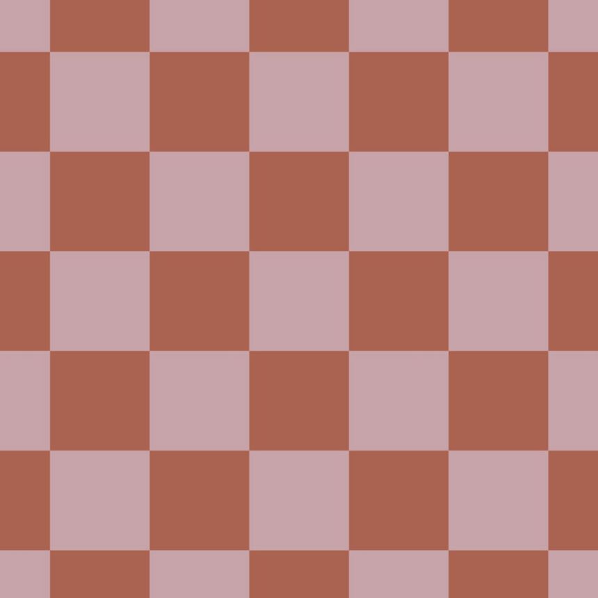 Tapeta se šachovnicovým vzorem, červeno-hnědá, růžová, 131419, Color Pop, Esta Home