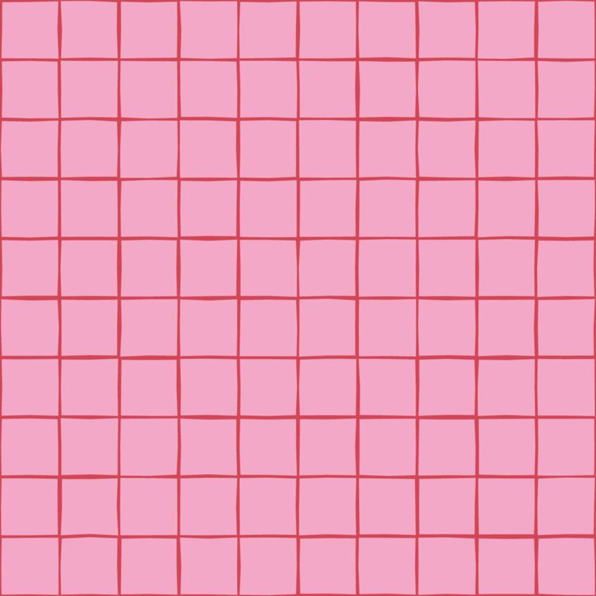 Tapeta s mřížkou, červená, růžová, 131597, Color Pop, Esta Home