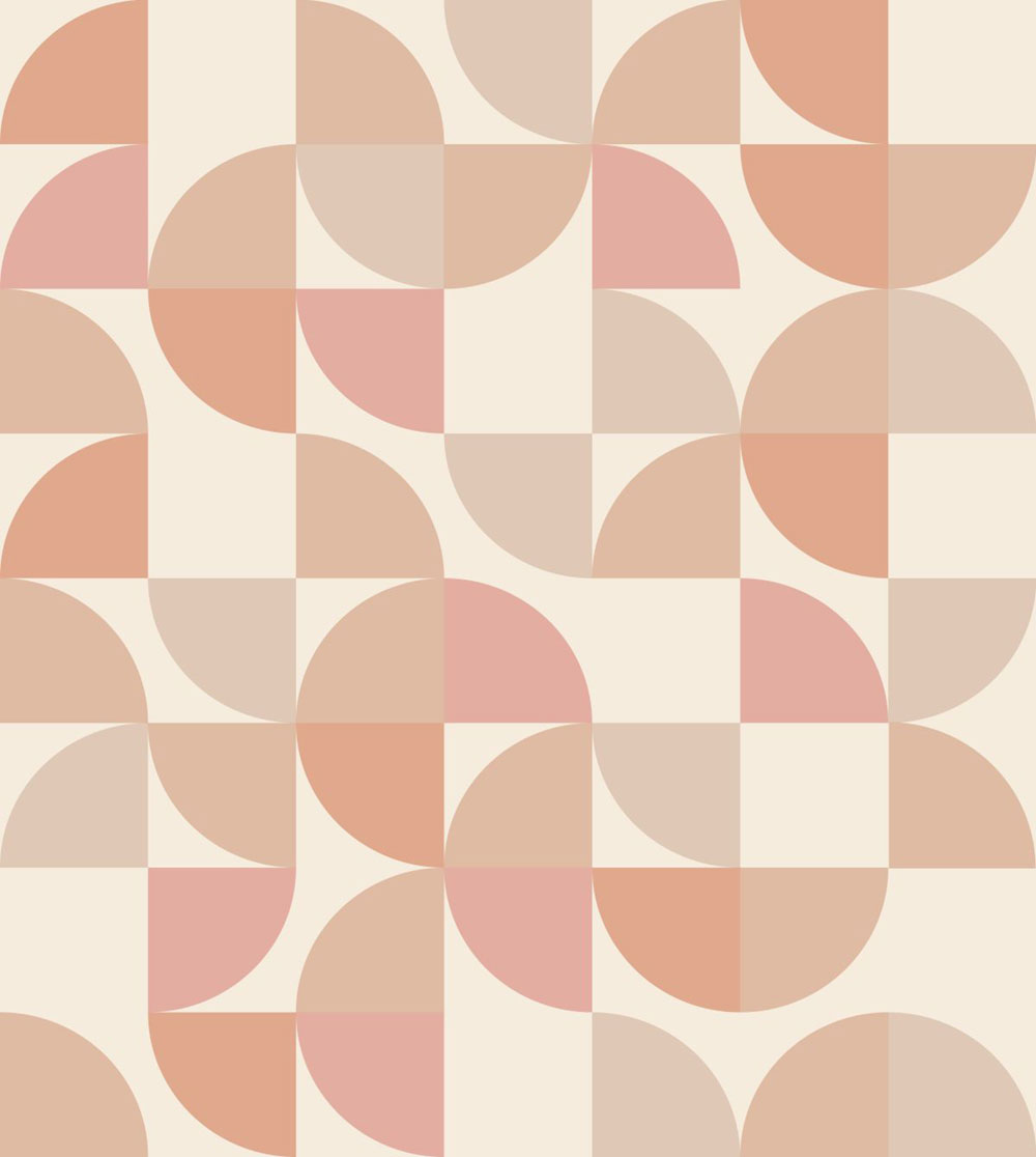 Obrazová tapeta s geometrickými tvary, růžová, béžová, 159387, Color Pop, Esta Home