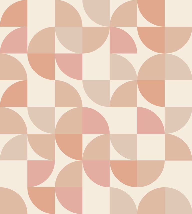 Obrazová tapeta s geometrickými tvary, růžová, béžová, 159387, Color Pop, Esta Home