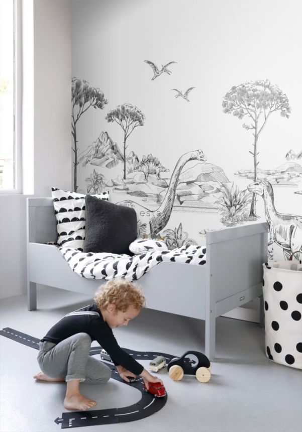 Vliesová obrazová tapeta Dinosauři 159063, 300 x 279 cm, Forest Friends, Esta