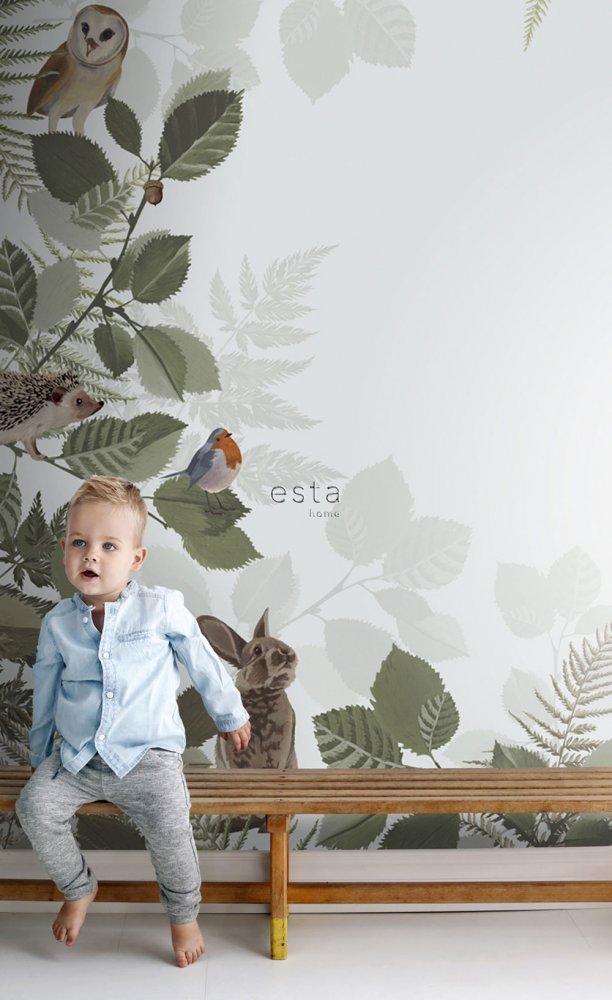 Vliesová obrazová tapeta Les, lesní zvířátka 159049, 150 x 279 cm, Forest Friends, Esta