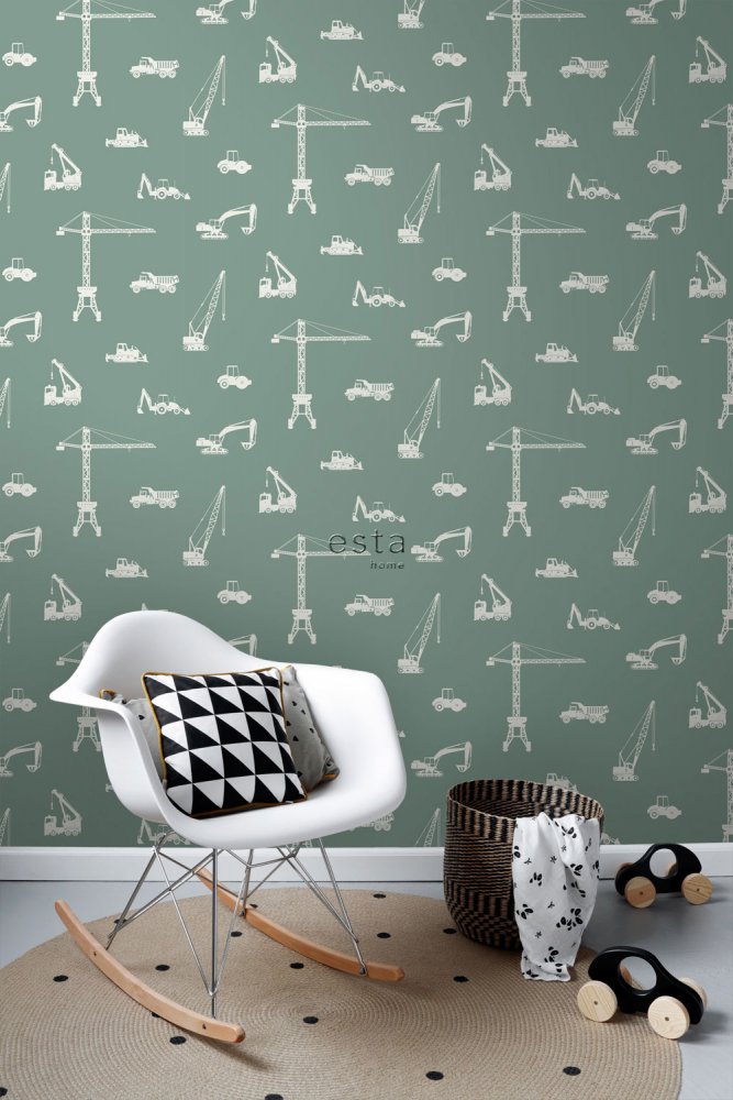 Vliesová tapeta pro kluky Auta, bagry, jeřáby, traktory 139264, Forest Friends, Esta