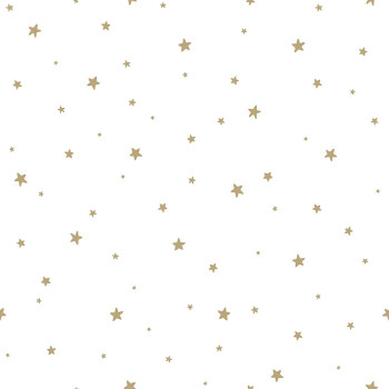 Vliesová tapeta bílá se zlatými hvězdičkami 139259, Forest Friends, Esta